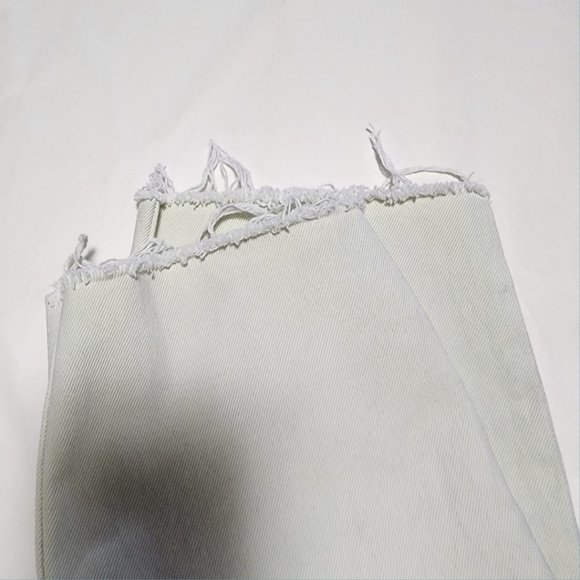 Zara Ivory Off White High Rise Straight Leg Crop Jeans - Picture 6 of 7